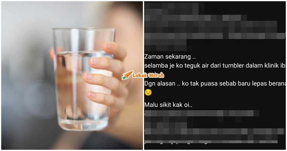 “Malu kak oi, depan kau orang ramai” – Individu Pertikai Wanita Baru Lepas Bersalin Minum Air Di Khalayak Ramai