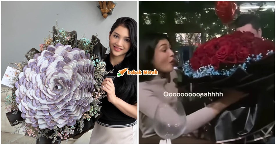 “35 & 10K richer” – Suami Hadiahkan Atikah Suhaime Sejambak ‘Bunga’ Wang Tunai Sempena Hari Jadi