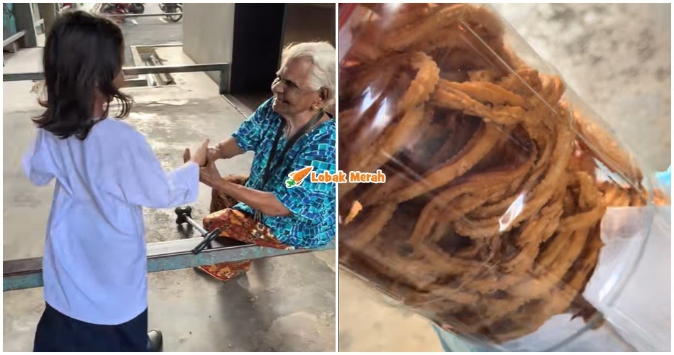 “Ada 24 cucu, ini no 25” – [VIDEO] Ramai Tumpang Terharu Tengok Makcik India Bagi Maruku Untuk 2 Beranak Buka Puasa