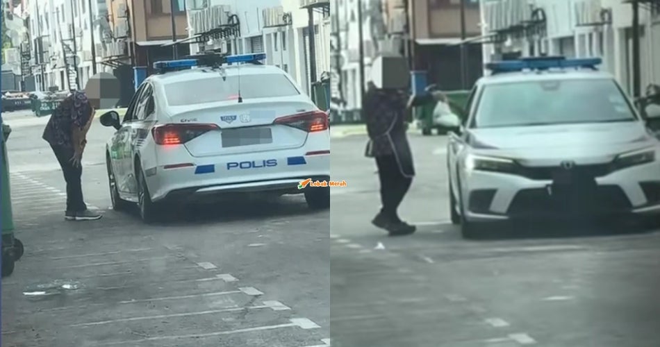 Tular Kereta Peronda Ambil ‘Bungkusan Putih’ Dari Kedai Makan, Kejadian Sedang Disiasat Polis