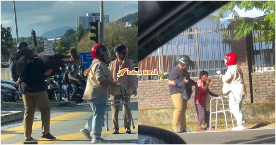 “Inilah Malaysia yang kita kenal” – Dukung ‘Aunty’ Lintas Jalan, Tindakan Pengguna Jalan Raya Ini Sentuh Hati Ramai