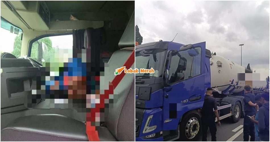 Disangka Tertidur Sewaktu Tunggu Lampu Isyarat, Rupanya Pemandu Lori Meninggal Dunia